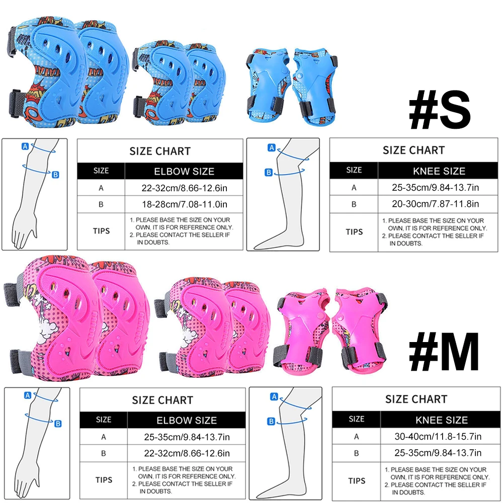 6Pcs Kids 3-12 Years Knee Elbo - Scooter Helmet Set 评论和价格