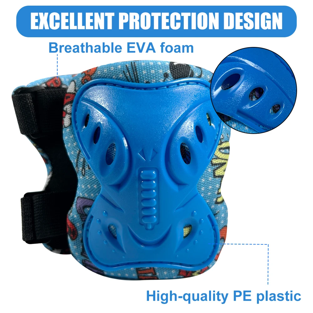 6Pcs Kids 3-12 Years Knee Elbo - Scooter Helmet Set 评论和价格